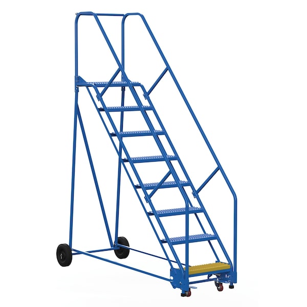110 H Steel Warehouse Ladder, 50 deg. Grip, 8 Step, 14", 8 Steps